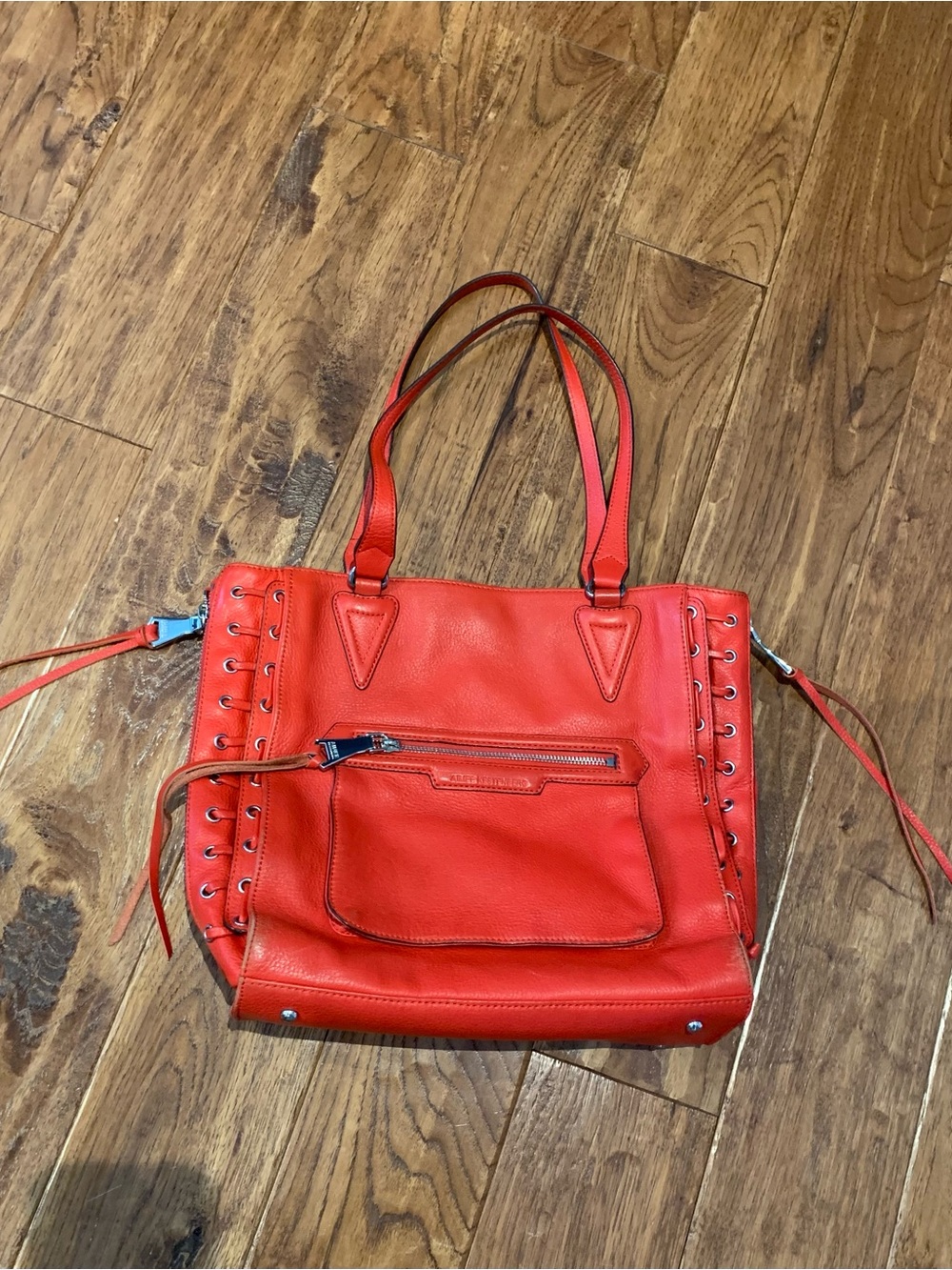 Aimee Kestenberg Vibrant Red Lace-Up Leather Tote